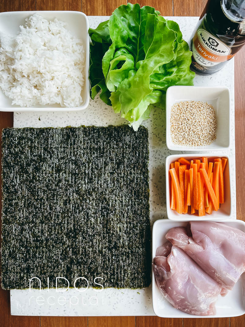 ingredients for sushi sandwich